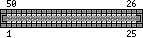 Apple II - 50 pin female bus connector