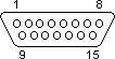 DB15M - 15 pin male connector