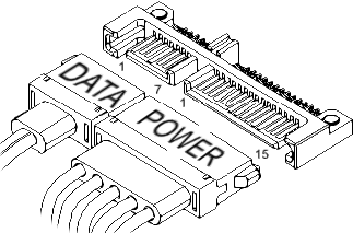 22 Pin SATA Female to 22 Pin SATA Female Power & Data Cable 1 Meter 