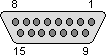 15 pin D-SUB female connector layout