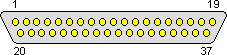 37 pin D-SUB male connector diagram