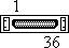 36 pin MDR36 female connector layout