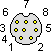 8 pin mini-DIN male connector layout