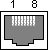 8 pin RJ45 (8P8C) female connector diagram